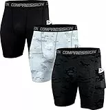 Holure Herren 3er Pack Funktion Kompression Shorts Baselayer Unterhose Tights Kurz Hose Laufunterwäsche Schwarz/Camo-Schwarz/Camo-Weiß 13-L