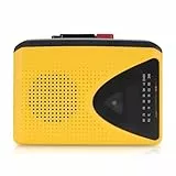 Plyisty Retro Tragbare Kassette Player & Recorder, AM FM -Radio in MIC, LEACHER & Kopfhörerbuchse, Batterie DC Powered Lightweight Compact Tape Player