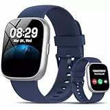Smartwatch Herren Damen, 1.83' HD Smart Watch mit Bluetooth Anrufen/Alexa, 100+Sportmodi Fitnessuhr mit Herzfrequenz/Schlafmonitor/Schrittzähler, IP68 Wasserdicht Fitness Tracker für Android iOS, Blau