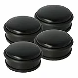 Westcott Türstopper aus Edelstahl Schwarz 4 Stück | Runder Türstopper mit 1,2kg Eigengewicht | Türschonender Gummiring | Extra rutschfeste Unterseite | ⌀ 10cm, Höhe 4cm | E-19002 00
