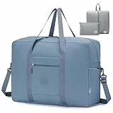 SPAHER Reisetasche 55x40x20 Handgepäck Tasche Ryanair Handgepäck 55x40x20 Tasche Flugzeug Groß Leichter Flugzeug Organizer Duffle Bag 45L Packbare Holdall Handtasche für Herren und Damen Blau