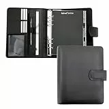 bind Systemplaner A5 inkl. Kalender 1 Woche = 2 Seiten Terminplaner, Managerplaner,Systemplaner, Nappaleder, schwarz T 5