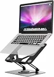 Laptop Ständer Höhenverstellbar, GRIFEMA GB1050 Faltbarer Laptopständer mit 360° Drehbarer Basis, Ergonomisch & Belüftet – Kompatibel mit MacBook Air/Pro, Dell und 11-16'' Notebooks – Schwarz