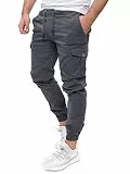 PITTMAN Darius - Herren Cargo Hose - Stretch Arbeitshose - Männer Cargohose - Baumwollhose, Grau (Tornado 183907), W33/L32