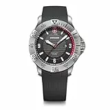 WENGER Herren Armbanduhr Seaforce, Ø 43 mm, Swiss Made, Analog Quarz, Wasserdicht bis 200 m, Silikon-Armband, Schwarz, 01.0641.138