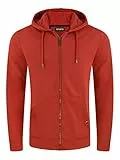 riverso Sweatjacke Herren RIVNils Regular Fit Zip Hoodie Kapuzenjacke Kapuzenpullover Sweatshirt, Größe:L, Farbe:Rusty Ochre Red (15400)