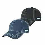 riverso Herren Cap RIVNoel 2er Pack Baseballcap Snapback Kappe Sport Verstellbare Outdoor Mütze Basic Einfarbig 100% Baumwolle Einheitsgröße Schwarz Blau, Größe:One Size, Farbe:Farbmix 1