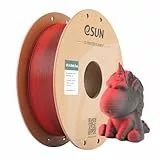 eSUN Matte Dual Colour Filament, Matte PLA Filament 1.75mm, glanzfreie Farbe, gefrostete Textur, 1KG Spule (2.2 LBS) 3D Druck Filament für 3D Drucker, Rot Schwarz