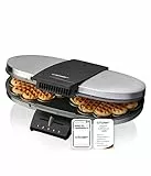 Cloer 1329 Doppelwaffeleisen für 2 Herzwaffeln mit 15,5 cm Durchmesser, Waffeleisen mit Antihaftbeschichtung, Edelstahlgehäuse, stufenlosem Bräunungsgrad und optischer Fertigmeldung, PFAS-frei, 1700 W