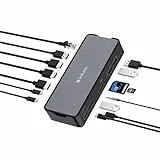 Verbatim USB-C Pro Docking Station, 15-in-1 Hub, Multiport Adapter zu HDMI 4K und 8K, USB-A und USB-C, PD 80 W, AUX, Card Reader, für Mac / Windows Laptop und Co