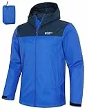 Pioneer Camp Herren Regenjacke Wasserdicht Atmungsaktiv Leichte Winddicht Windbreaker Outdoorjacke with Reißverschluss Taschen und Kapuze Blue M