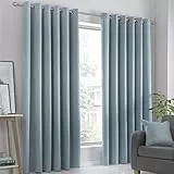 Fusion Strata Vorhänge, gewebt, mit Ösen, gefüttert, 100% Polyester, 168 x 229 cm, Hellblau