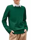 Arshiner Jungen Stricken Pullover Rundhals Ausschnitt Kinder Basic Strick Chrismas Schooluniform Sweater Langärmeshirt für Jungen Grün 160