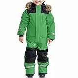 Awrvia Schneeanzug Kinder Warmes Daunenjacke Set Wasserdichter Winter Skijacke Softshell Dickere Skihose Fellkragenkapuze Winddichter Skianzug Reflektierenden Skibekleidung für Kinder Skioverall
