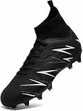 situkeke Fußballschuhe Herren High Top Kunstrasen Fussballschuhe Jungen Kinder FG AG Turf Trainer Stollen Spikes Fußball Stiefel Football Schuhe,Black2,EU35