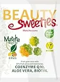 BeautySweeties Matcha-Sonnen 125 g | Fruchtig-süße & vegane Fruchtgummi-Sonnen mit 20% Fruchtsaft und Matcha Tee | Mit Coenzym Q1, Aloe Vera und Biotin | 1 x 125 g Beutel
