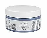 Rayher Chalky, Kreidefarbe auf Wasserbasis, taubenblau, Dose 100 ml, für Shabby-Chic, Vintage- und Landhaus-Stil-Looks, 35047370