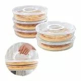 Upgrade 12 Zoll wiederverwendbarer Lebensmittelbehälter mit Deckel und Griff, 2 Fächer Pizzascheiben-Aufbewahrungsbox, runder klarer Kuchenträger Restpizza-Halter für Kuchen Käsekuchen Tortilla Gebäck
