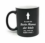 Muttertagsgeschenk Idee - Kaffee Tasse mit hochwertiger Gravur für die Beste Mama (weiss/schwarz)