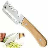 2er Set Zero Snag Gemüseschäler, 3-in-1 Multifunktionaler Gemüseschäler, Sparschäler Eplucheur Multifonction Zero Snag Holzschäler, Edelstahl Sparschäler für Kartoffeln, Karotten, Obst & Gemüse