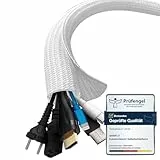 shinfly 13mm-3m Kabelschlauch Selbstschließend Weiß, Kabelmanagement, Flexibler Kabelkanal für TV und Computer, Versteckten Kabelschutz und Kabelverwaltung