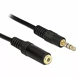 DELOCK Klinkenverlängerungskabel 3,5 mm 3 Pin Stecker  Buchse 1 m schwarz