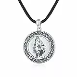 CUOKA MIRACLE Wolf Kette 925 Sterling Silber Keltischer Wolf Anhänger Tier Halskette Wolf Schmuck für Damen Herren Mutter Tochter
