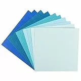 Ideen mit Herz Grußkarten-Set | 10 farbige Karten & 10 weiße Umschläge | edle Leinen-Optik | bunt | blanko | für liebe Glückwünsche zum Geburtstag, Hochzeit, uvm. (Mint-/Blautöne, 16 x 16 cm)