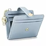 MUIIKOLA Slim Wallet,Geldbörse Damen Slim RFID-Blockierung,Leder Geldbörse Damen Klein,Kreditkartenhalter mit Schlüsselanhänger, Münzfach mit Reißverschluss
