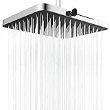 Hibbent 13 Zoll Regen-Duschköpfe, 5 Sprüher Regenfall-Duschkopf, Quadratische Einbau-Duschköpfe, Schwenkbarer Strahlwinkel, üppiges Duscherlebnis, Einfache Installation, Chrom