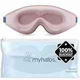 MyHalos 3D Schlafmaske - Schlafmasken zum Schlafen - 100% Verdunkelung Schlafmaske für Damen, Herren & Seitenschläfer - Null Druck - preisgekröntes Design, wimpernfreundlich & atmungsaktiv, Pfirsich