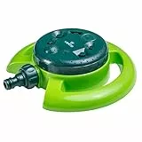 VERTO Flächenregner - 8 Verschiedene Sprühbilder, Garten Bewässerung von 7 m² bis 125 m² - Multi Rasensprenger - Sprinkleranlage Garten - Grün Sektorenregner