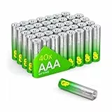 GP Batterien AAA 1,5V Super Alkaline Longlife mit Neuer G-TECH Technologie | Vorratspack 40 Stück Micro AAA Batterien
