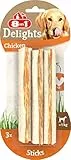 8in1 Delights Chicken Sticks - gesunde Kaustangen für Hunde, hochwertiges Hähnchenfleisch eingewickelt in Rinderhaut, 3 Stück