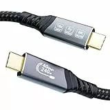 EUDOBEL USB C Thunderbolt 4 Kabel 1m, USB C Datenkabel 40Gbps, Schnellladung 240W, 4K@144Hz 8K@60Hz USB C Video Kabel für eGPU, Thunderbolt 5, Thunderbolt 3, MacBook, SSD, Switch, Mac mini, Monitor