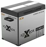 CROSS TOOLS elektrische Dualzone Kühlbox - Kompressor Gefrierbox 39 Liter (Kühlleistung bis -20° C, Für Camping, Auto, tragbarer Kühlschrank, App, 230V/12V/24V, 65x37,5x42,7cm) ICEBOX 50 DUAL, 68064