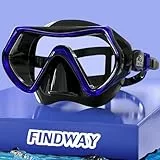 Findway Taucherbrille Erwachsene Teenager,Tauchermaske für Herren Damen, Verstellbares Silikonband Schnorchelmaske mit HD Gehärtetes Glas Anti-Leck Schwimmmaske, für Tauchen, Schnorcheln und Schwimmen