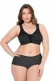 Ulla Popken Damen große Größen Übergrößen Plus Size Entlastungs-BH, Spitze, ohne Bügel schwarz 115D 830454100-115D