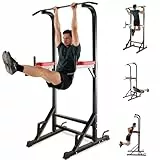 ISE Power Tower Klimmzugstange Freistehend Dip Station Multifunktionen Kraftturm für Klimmzugstation im Home-Gym Pull Up Station für Zuhause belastbar 120KG