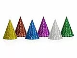 Partyhüte Hologramm 20er Set Glitzer Effekt 16cm Party Hütchen Partyhut Silvester Hüte Geburtstag Generique - 20 bunte Partyhüte