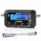 DUR-line SF 2460 Pro - Digital Satfinder - präzises Messgerät zum Ausrichten Ihrer Satelliten-Schüssel - Satelliten-Finder inkl. F-Kabel, Tonsignal, LCD Display, Satellitenerkennung, Astra, Hotbird