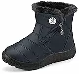 KVbabby Schneestiefel für Jungen Mädchen Winterschuhe Warmes Futter Outdoor Rutschfest Stiefel Kinder Schuhe,Blau-K,29 EU