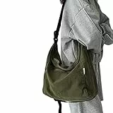 COTCLO Umhängetasche Canvas Frauen Umhängetasche Tote Schule Handtasche Für Frauen Reisen Große Kapazität Einfache Crossbody Weibliche Shopper Tasche-Green