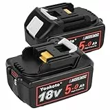 18V 5.0Ah Ersatzakku für Makita: BL1850 BL1860 BL1855 BL1840 BL1830 BL1835 BL1820B BL1815 mit LED Indikator 2 Stücke
