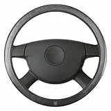 Walser Lenkradhülle Soft Grip 38 cm, Auto Lenkradbezug, Lenkradschoner, Lenkrad Zubehör mit Anti-Rutsch-Beschichtung, Universalgröße, Carbon Schwarz