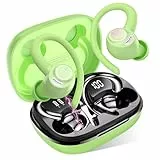 Bluetooth Kopfhörer Sport, in Ear Kopfhörer Kabellos Bluetooth 5.4 mit HD Mic, Herausragender Sound, 40 Std Spielzeit, Comfort Fit, Dual LED-Anzeige, IP7 Wasserdicht Ohrhörer mit Ohrhaken, Grün