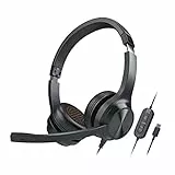 CREATIVE Chat USB On-Ear Wired Headset mit Flip-to-Mute Noise Cancelling-Mikrofon, SmartComms-Kit, Inline-Steuerung für PC/Mac/Laptop, Schwarz