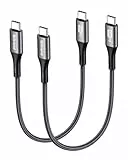 Silkland USB C auf USB C Kabel Kurz 2Stück 25CM 3A/20V 60W, PD 3.0 & QC 4.0+, Ladekabel für iPhone 17 Pro/Air, 16 15 Pro Max, Samsung S25 Ultra/S24/S23/S22/S21, iPad Pro/Mini, MacBook Air/Pro, Pixel