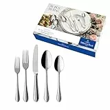 Villeroy & Boch – Mademoiselle Tafelbesteck 30 Teilig, 6 Personen, Spülmaschinenfest, Rostfrei, Besteck Set, Besteckset, Essbesteck Set, Messer Gabel Löffel Set, Cutlery Set, Edelstahl