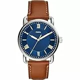 Fossil Copeland Herrenuhr, Quarz-Dreizeigerwerk mit Lederarmband